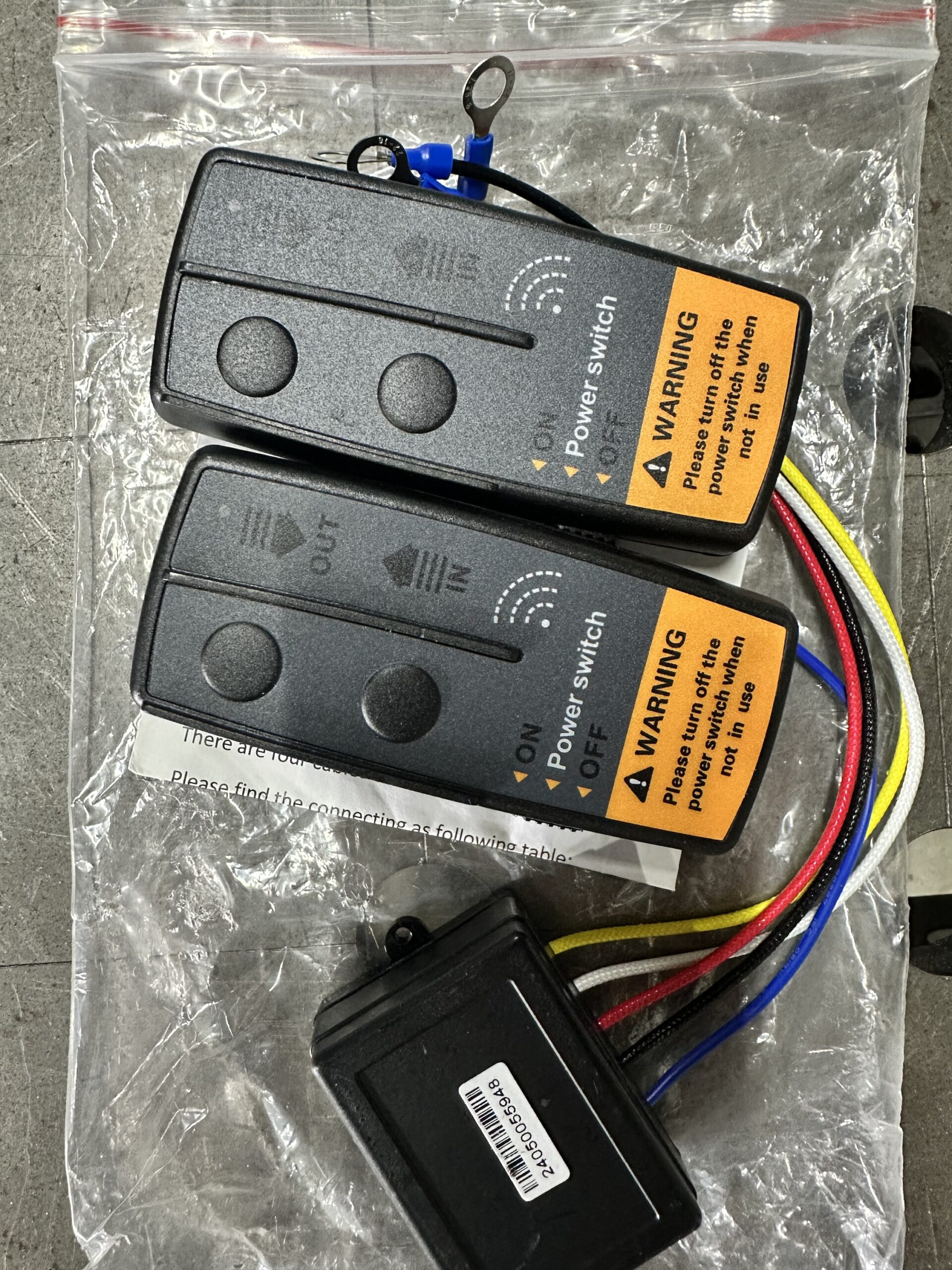 Draadloze lier bediening met 2 handzenders